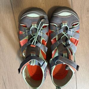 Keen Gray and Peach Closed-Toe Sandals